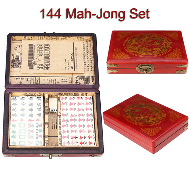 1:12 Miniature MahJong Travel Portable Mini 144 Mah Jong Set Game Toys Dollhouse 
